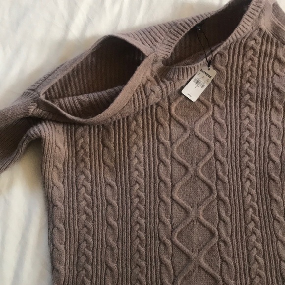 Never worn-Cold Shoulder Sweater Dress-Express - Picture 5 of 5